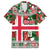 Iceland Christmas Family Matching Off Shoulder Maxi Dress and Hawaiian Shirt with Green & Red Candy Cane Pattern Santa Claus and National Flag Motif - Wonder Print Shop