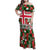 Iceland Christmas Family Matching Off Shoulder Maxi Dress and Hawaiian Shirt with Green & Red Candy Cane Pattern Santa Claus and National Flag Motif - Wonder Print Shop