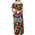 Iceland Christmas Family Matching Off Shoulder Maxi Dress and Hawaiian Shirt with Green & Red Candy Cane Pattern Santa Claus and National Flag Motif - Wonder Print Shop