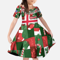 Iceland Christmas Family Matching Puletasi and Hawaiian Shirt with Green & Red Candy Cane Pattern Santa Claus and National Flag Motif - Wonder Print Shop