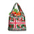 Iceland Christmas Grocery Bag with Green & Red Candy Cane Pattern Santa Claus and National Flag Motif - Wonder Print Shop