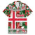 Iceland Christmas Hawaiian Shirt with Green & Red Candy Cane Pattern Santa Claus and National Flag Motif - Wonder Print Shop