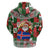 Iceland Christmas Hoodie with Green & Red Candy Cane Pattern Santa Claus and National Flag Motif - Wonder Print Shop