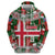 Iceland Christmas Hoodie with Green & Red Candy Cane Pattern Santa Claus and National Flag Motif - Wonder Print Shop