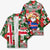 Iceland Christmas Kimono with Green & Red Candy Cane Pattern Santa Claus and National Flag Motif - Wonder Print Shop
