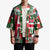 Iceland Christmas Kimono with Green & Red Candy Cane Pattern Santa Claus and National Flag Motif - Wonder Print Shop