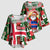 Iceland Christmas Kimono Sleeve Blouse with Green & Red Candy Cane Pattern Santa Claus and National Flag Motif - Wonder Print Shop