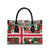 Iceland Christmas Leather Bag with Green & Red Candy Cane Pattern Santa Claus and National Flag Motif - Wonder Print Shop