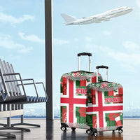 Iceland Christmas Luggage Cover with Green & Red Candy Cane Pattern Santa Claus and National Flag Motif - Wonder Print Shop