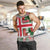 Iceland Christmas Men Tank Top with Green & Red Candy Cane Pattern Santa Claus and National Flag Motif - Wonder Print Shop