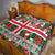 Iceland Christmas Quilt with Green & Red Candy Cane Pattern Santa Claus and National Flag Motif - Wonder Print Shop