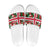 Iceland Christmas Slide Sandals with Green & Red Candy Cane Pattern Santa Claus and National Flag Motif - Wonder Print Shop