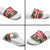 Iceland Christmas Slide Sandals with Green & Red Candy Cane Pattern Santa Claus and National Flag Motif - Wonder Print Shop