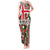Iceland Christmas Tank Maxi Dress with Green & Red Candy Cane Pattern Santa Claus and National Flag Motif - Wonder Print Shop