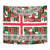 Iceland Christmas Tapestry with Green & Red Candy Cane Pattern Santa Claus and National Flag Motif - Wonder Print Shop