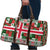 Iceland Christmas Travel Bag with Green & Red Candy Cane Pattern Santa Claus and National Flag Motif - Wonder Print Shop
