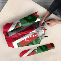 Iceland Christmas Umbrella with Green & Red Candy Cane Pattern Santa Claus and National Flag Motif - Wonder Print Shop