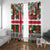 Iceland Christmas Window Curtain with Green & Red Candy Cane Pattern Santa Claus and National Flag Motif - Wonder Print Shop