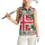 Iceland Christmas Women Sleeveless Polo Shirt with Green & Red Candy Cane Pattern Santa Claus and National Flag Motif - Wonder Print Shop
