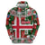 Iceland Christmas Zip Hoodie with Green & Red Candy Cane Pattern Santa Claus and National Flag Motif - Wonder Print Shop