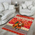 Native American Christmas Area Rug with Red & Orange Geometric Pattern Santa Claus and Teepee Motif - Wonder Print Shop