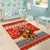 Native American Christmas Area Rug with Red & Orange Geometric Pattern Santa Claus and Teepee Motif - Wonder Print Shop