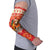 Native American Christmas Arm Sleeves with Red & Orange Geometric Pattern Santa Claus and Teepee Motif - Wonder Print Shop