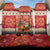 Native American Christmas Back Car Seat Cover with Red & Orange Geometric Pattern Santa Claus and Teepee Motif - Wonder Print Shop