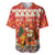 Native American Christmas Baseball Jersey with Red & Orange Geometric Pattern Santa Claus and Teepee Motif - Wonder Print Shop