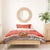 Native American Christmas Bedding Set with Red & Orange Geometric Pattern Santa Claus and Teepee Motif - Wonder Print Shop
