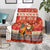 Native American Christmas Blanket with Red & Orange Geometric Pattern Santa Claus and Teepee Motif - Wonder Print Shop