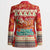 Native American Christmas Blazer with Red & Orange Geometric Pattern Santa Claus and Teepee Motif - Wonder Print Shop