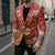 Native American Christmas Blazer with Red & Orange Geometric Pattern Santa Claus and Teepee Motif - Wonder Print Shop
