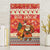 Native American Christmas Canvas Wall Art with Red & Orange Geometric Pattern Santa Claus and Teepee Motif - Wonder Print Shop