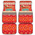 Native American Christmas Car Mats with Red & Orange Geometric Pattern Santa Claus and Teepee Motif - Wonder Print Shop