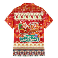 Native American Christmas Family Matching Mermaid Dress and Hawaiian Shirt with Red & Orange Geometric Pattern Santa Claus and Teepee Motif - Wonder Print Shop