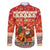 Native American Christmas Family Matching Off The Shoulder Long Sleeve Dress and Hawaiian Shirt with Red & Orange Geometric Pattern Santa Claus and Teepee Motif - Wonder Print Shop