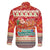 Native American Christmas Family Matching Off The Shoulder Long Sleeve Dress and Hawaiian Shirt with Red & Orange Geometric Pattern Santa Claus and Teepee Motif - Wonder Print Shop
