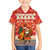 Native American Christmas Family Matching Off The Shoulder Long Sleeve Dress and Hawaiian Shirt with Red & Orange Geometric Pattern Santa Claus and Teepee Motif - Wonder Print Shop