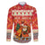Native American Christmas Family Matching Puletasi and Hawaiian Shirt with Red & Orange Geometric Pattern Santa Claus and Teepee Motif - Wonder Print Shop