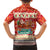 Native American Christmas Family Matching Short Sleeve Bodycon Dress and Hawaiian Shirt with Red & Orange Geometric Pattern Santa Claus and Teepee Motif - Wonder Print Shop