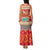Native American Christmas Family Matching Tank Maxi Dress and Hawaiian Shirt with Red & Orange Geometric Pattern Santa Claus and Teepee Motif - Wonder Print Shop