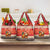 Native American Christmas Grocery Bag with Red & Orange Geometric Pattern Santa Claus and Teepee Motif - Wonder Print Shop