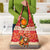Native American Christmas Grocery Bag with Red & Orange Geometric Pattern Santa Claus and Teepee Motif - Wonder Print Shop