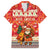 Native American Christmas Hawaiian Shirt with Red & Orange Geometric Pattern Santa Claus and Teepee Motif - Wonder Print Shop