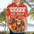 Native American Christmas Hawaiian Shirt with Red & Orange Geometric Pattern Santa Claus and Teepee Motif - Wonder Print Shop
