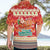Native American Christmas Hawaiian Shirt with Red & Orange Geometric Pattern Santa Claus and Teepee Motif - Wonder Print Shop