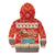Native American Christmas Kid Hoodie with Red & Orange Geometric Pattern Santa Claus and Teepee Motif - Wonder Print Shop