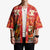 Native American Christmas Kimono with Red & Orange Geometric Pattern Santa Claus and Teepee Motif - Wonder Print Shop