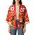 Native American Christmas Kimono with Red & Orange Geometric Pattern Santa Claus and Teepee Motif - Wonder Print Shop